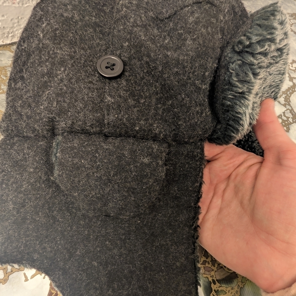 Mens Black Winter Jacket with Fur Lining - Picture 3 of 13